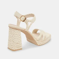 DOLCE VITA Sandals*Alysia Heels Ivory Raffia