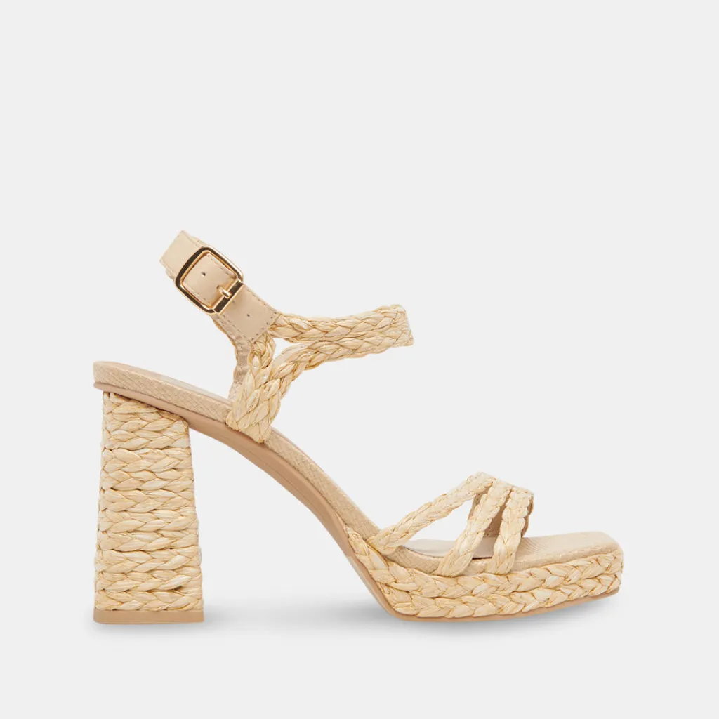 DOLCE VITA Sandals*Alysia Heels Lt Natural Raffia
