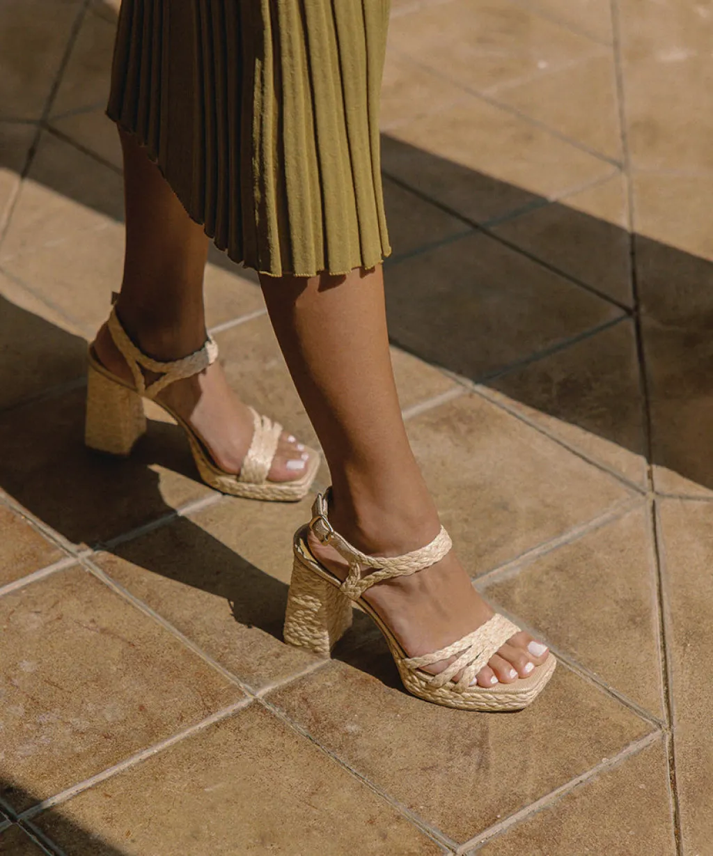 DOLCE VITA Sandals*Alysia Heels Lt Natural Raffia