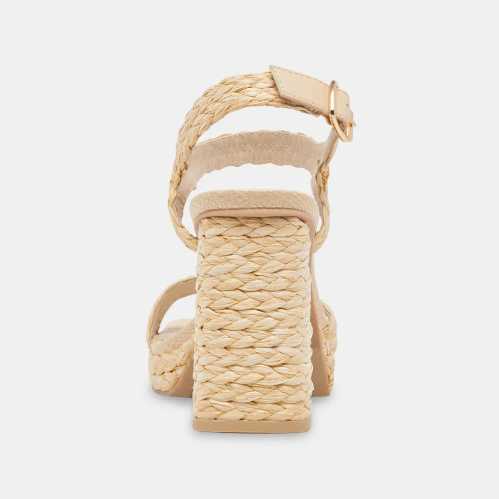 DOLCE VITA Sandals*Alysia Heels Lt Natural Raffia