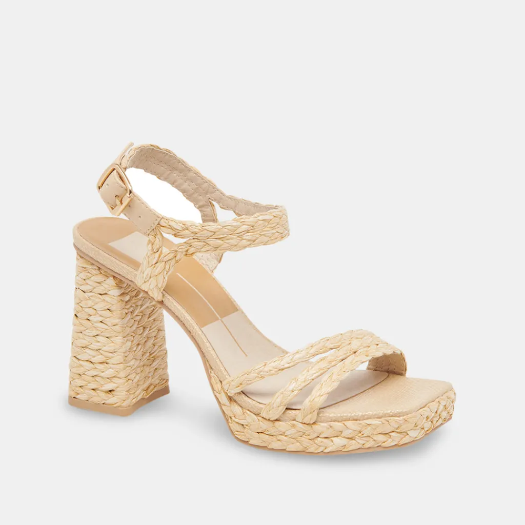 DOLCE VITA Sandals*Alysia Heels Lt Natural Raffia