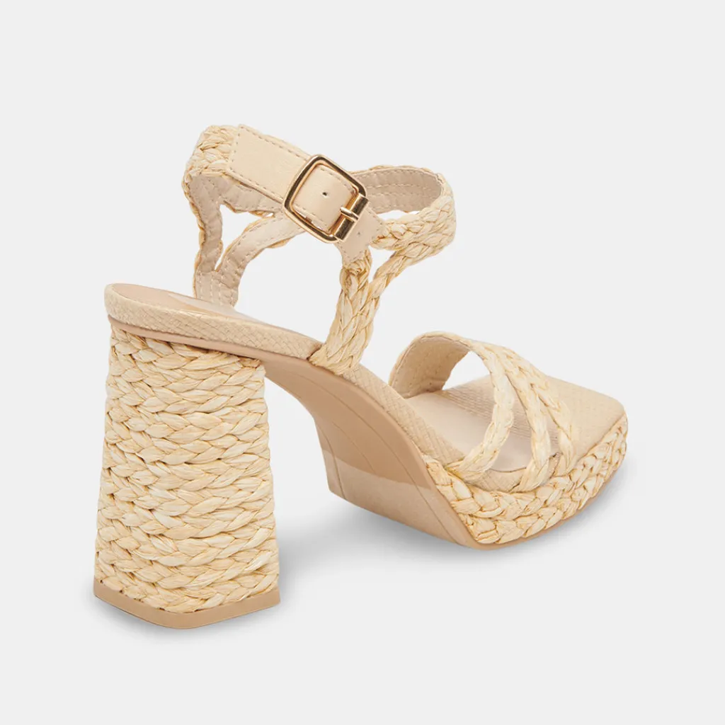 DOLCE VITA Sandals*Alysia Heels Lt Natural Raffia