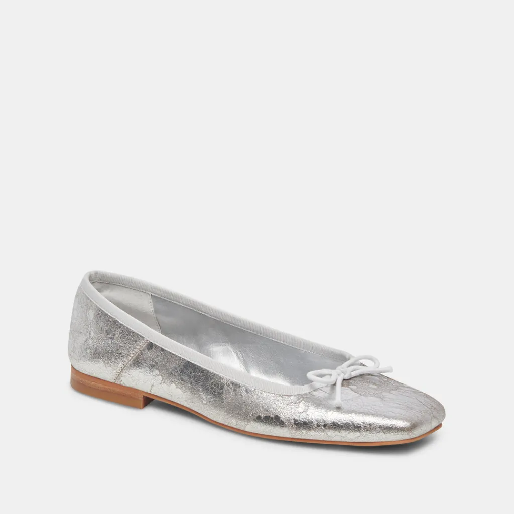 DOLCE VITA Flats & Loafers*Anisa Ballet Flats Silver Distressed Leather