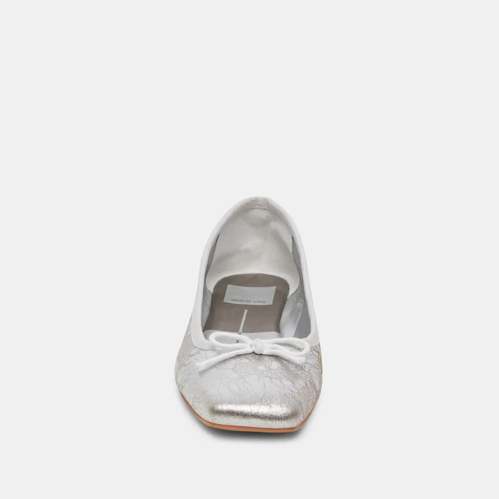 DOLCE VITA Flats & Loafers*Anisa Ballet Flats Silver Distressed Leather