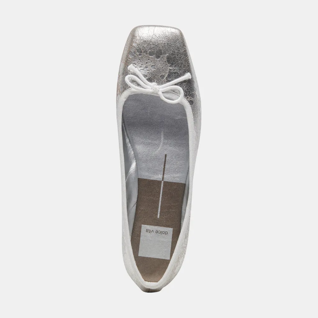 DOLCE VITA Flats & Loafers*Anisa Ballet Flats Silver Distressed Leather