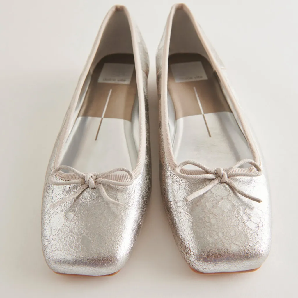 DOLCE VITA Flats & Loafers*Anisa Ballet Flats Silver Distressed Leather