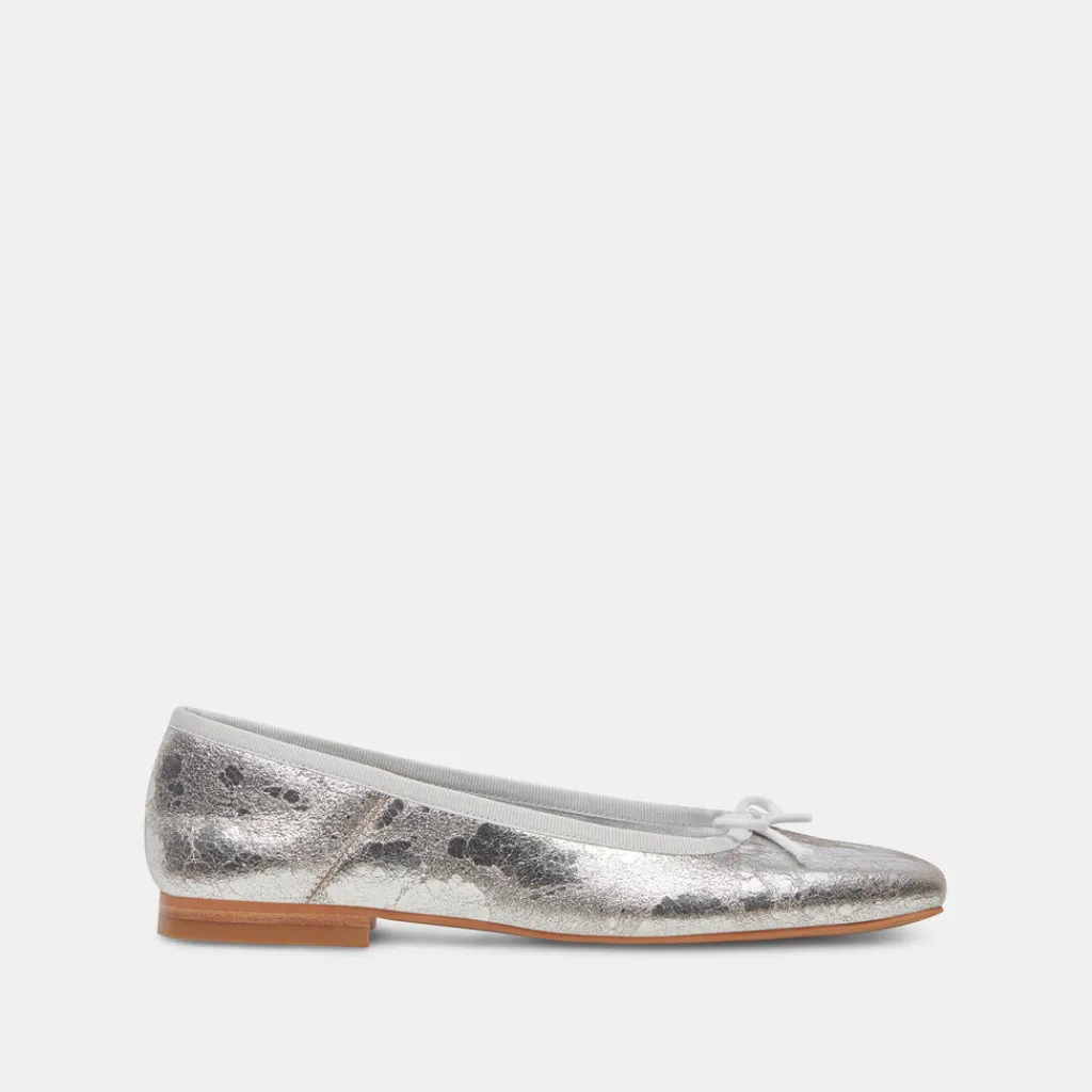 DOLCE VITA Flats & Loafers*Anisa Ballet Flats Silver Distressed Leather