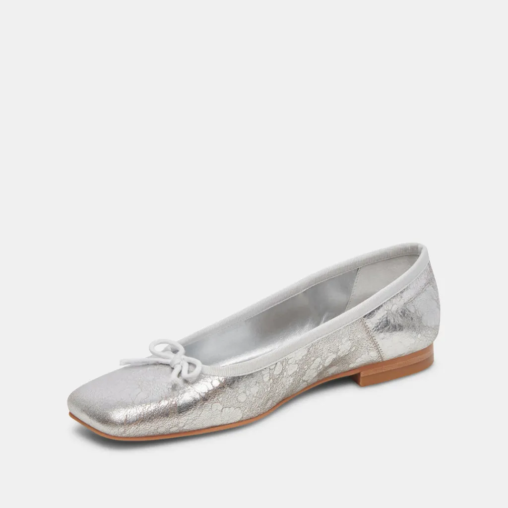 DOLCE VITA Flats & Loafers*Anisa Ballet Flats Silver Distressed Leather