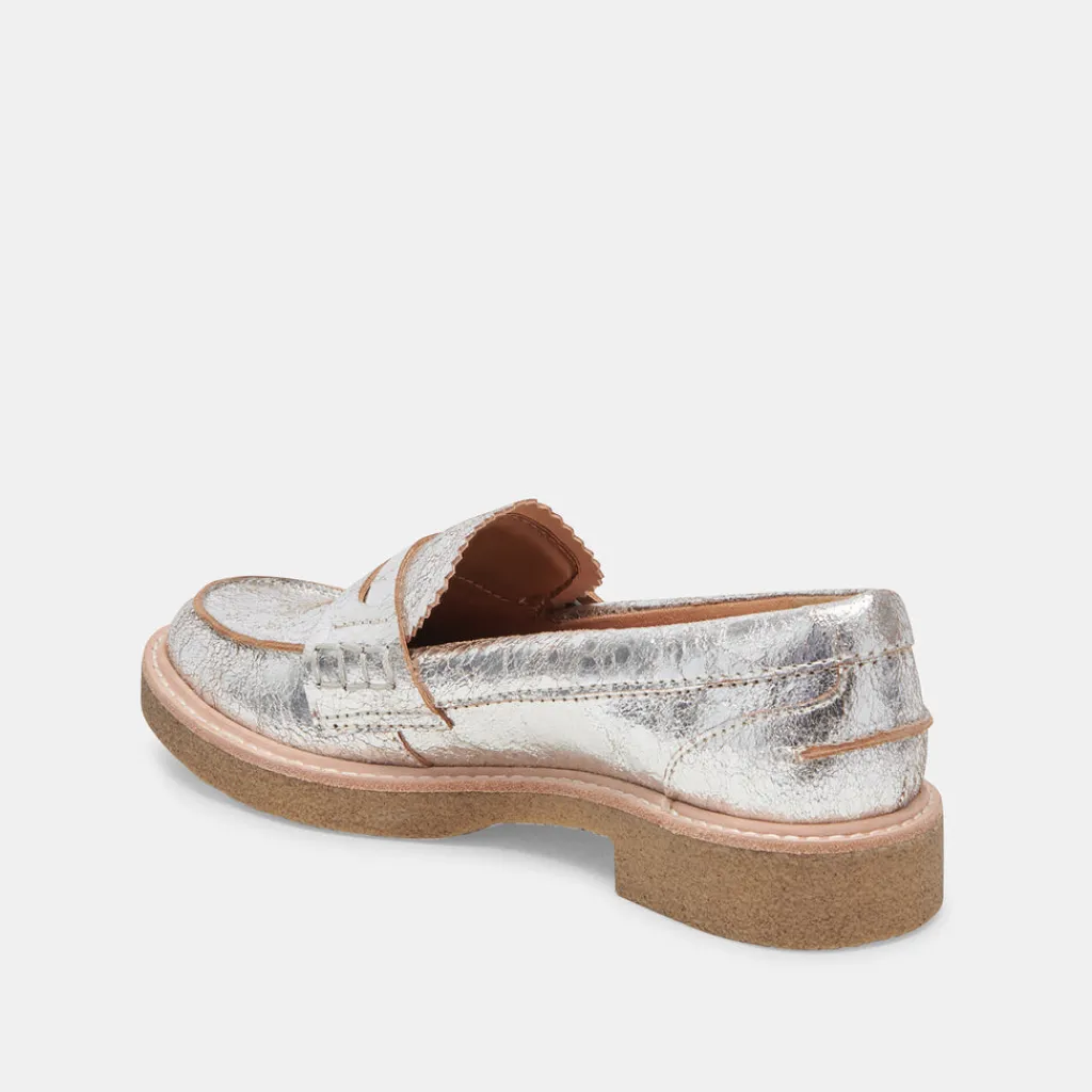 DOLCE VITA Flats & Loafers*Arabel Loafers Silver Distressed Leather