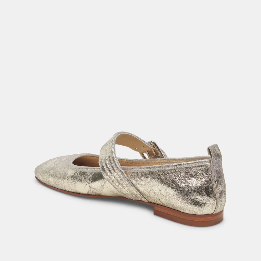 DOLCE VITA Flats & Loafers*Arora Ballet Flats Platinum Distressed Leather