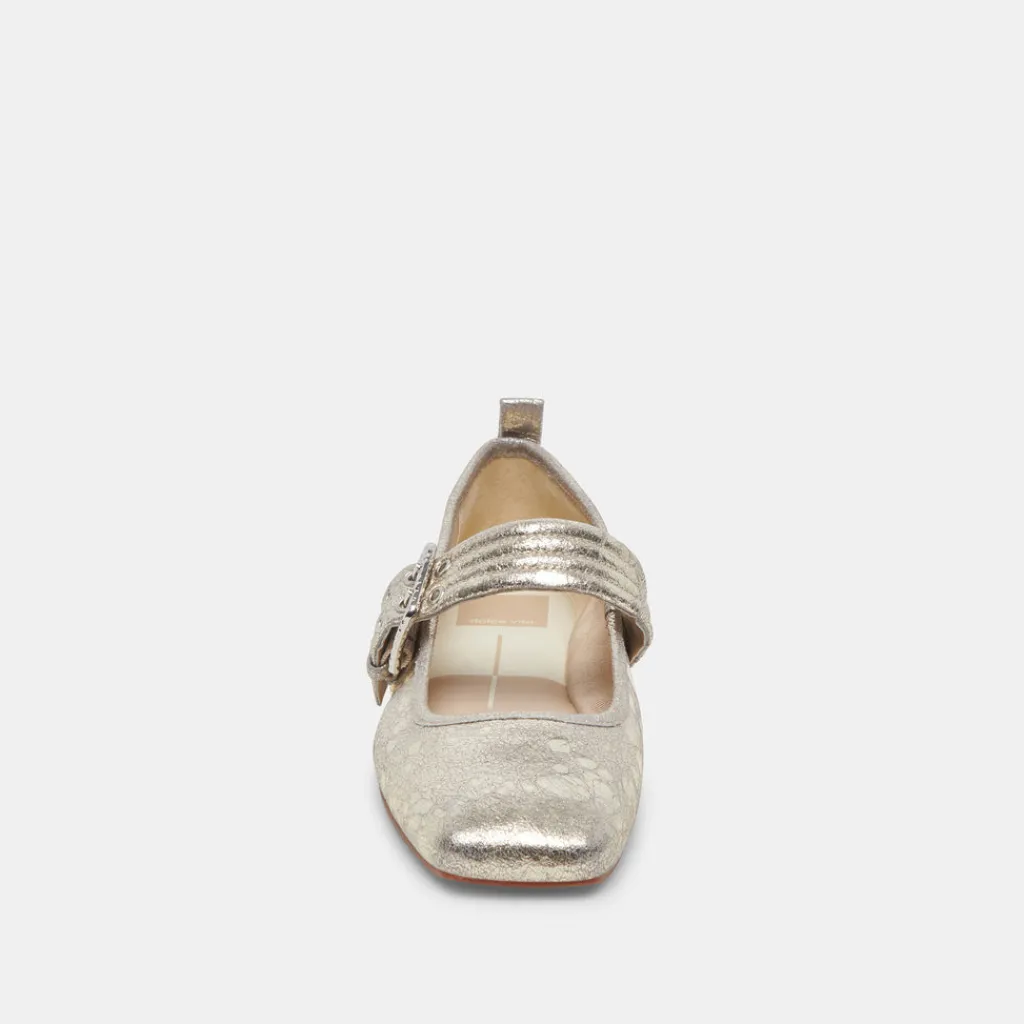 DOLCE VITA Flats & Loafers*Arora Ballet Flats Platinum Distressed Leather