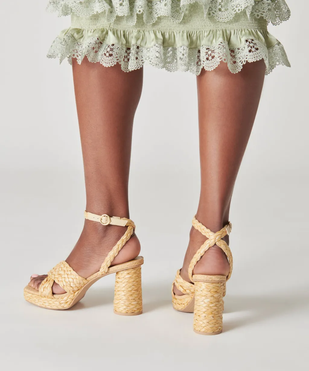 DOLCE VITA Sandals*Asala Heels Lt Natural Raffia