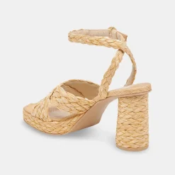 DOLCE VITA Sandals*Asala Heels Lt Natural Raffia