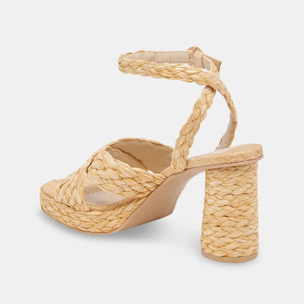 DOLCE VITA Sandals*Asala Heels Lt Natural Raffia
