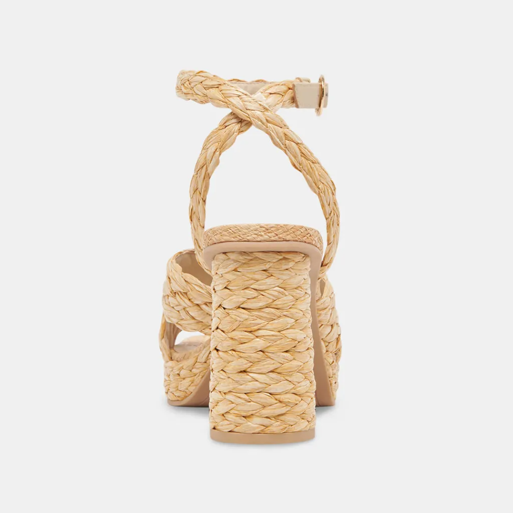DOLCE VITA Sandals*Asala Heels Lt Natural Raffia