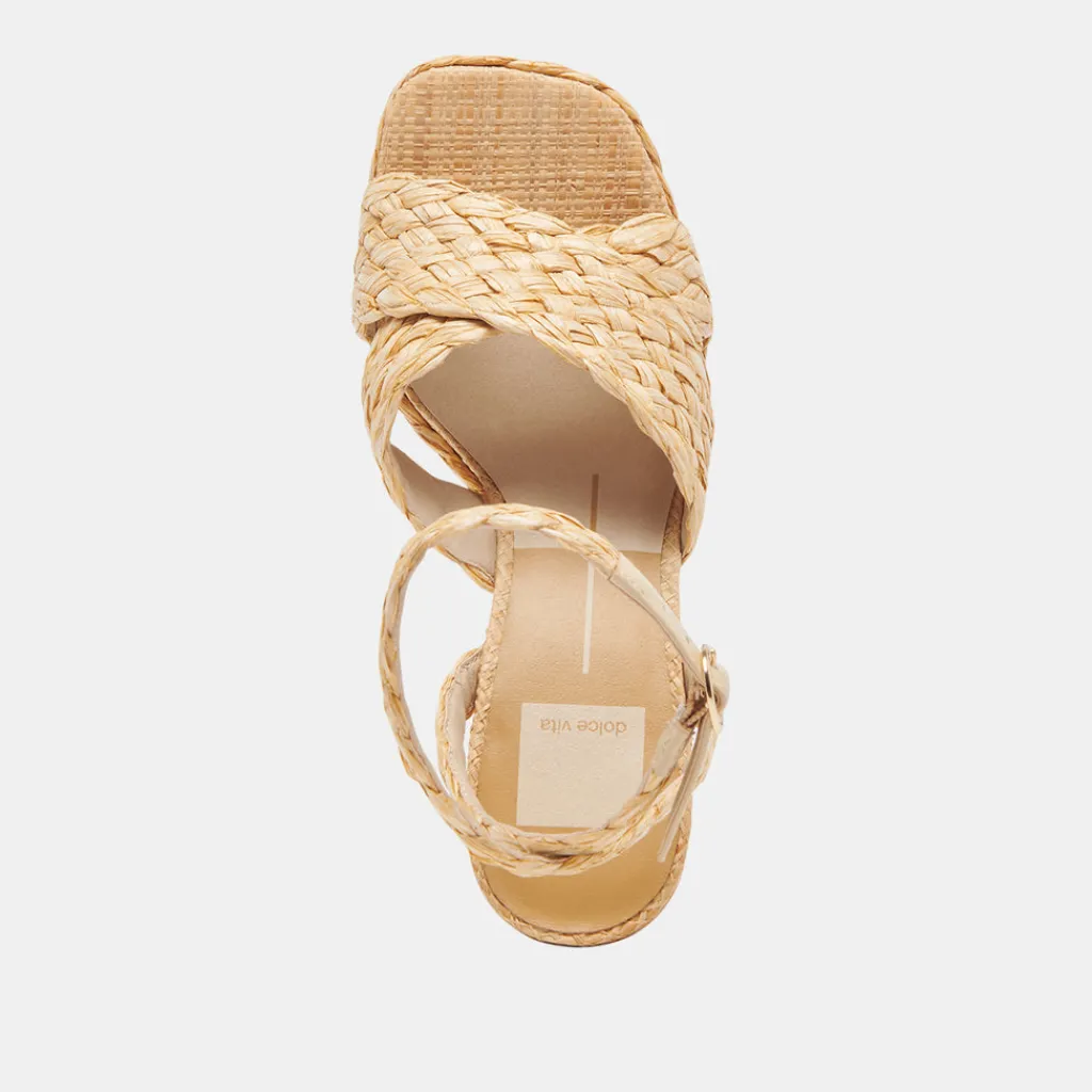 DOLCE VITA Sandals*Asala Heels Lt Natural Raffia