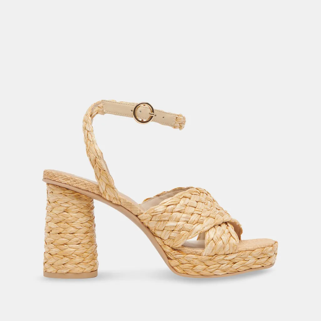 DOLCE VITA Sandals*Asala Heels Lt Natural Raffia