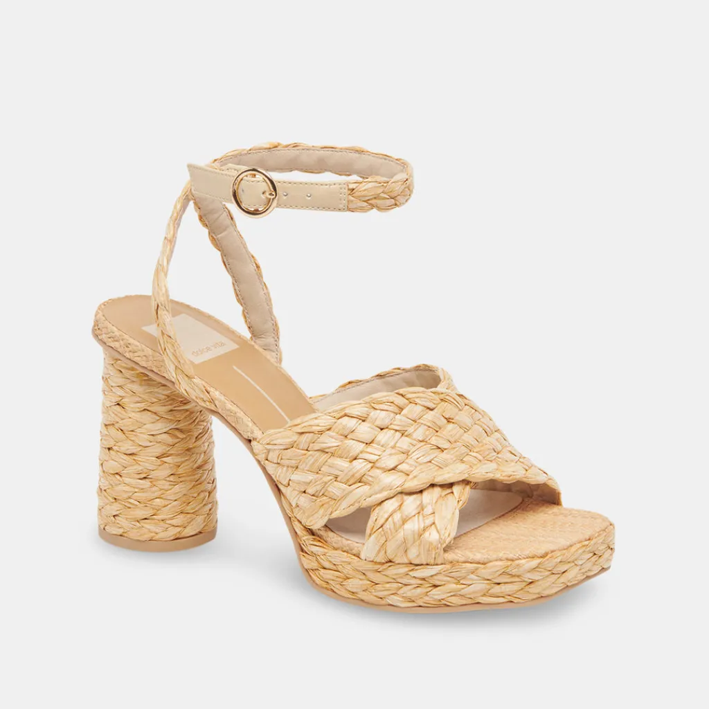 DOLCE VITA Sandals*Asala Heels Lt Natural Raffia
