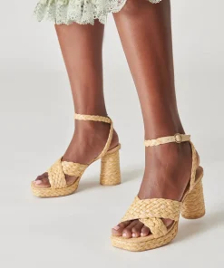 DOLCE VITA Sandals*Asala Heels Lt Natural Raffia