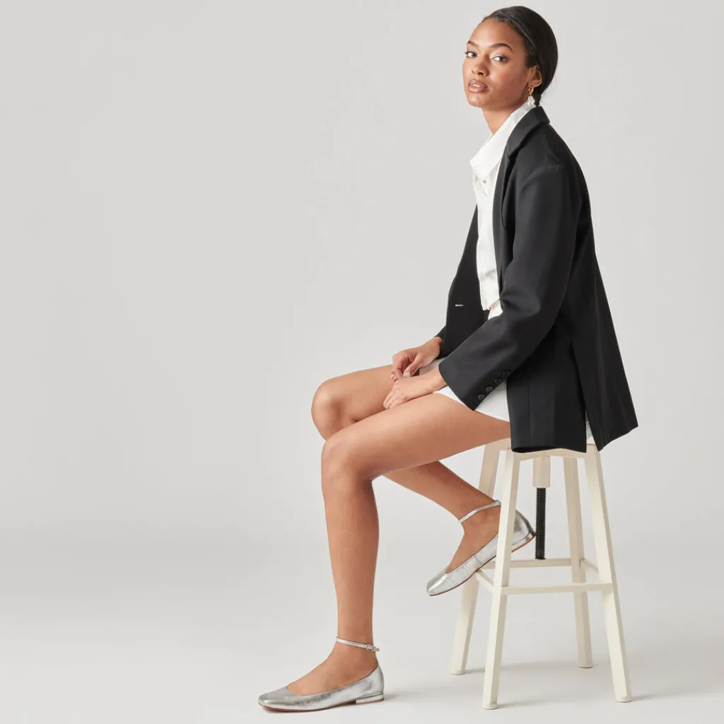 DOLCE VITA Flats & Loafers*Ashya Ballet Flats Silver Distressed Leather