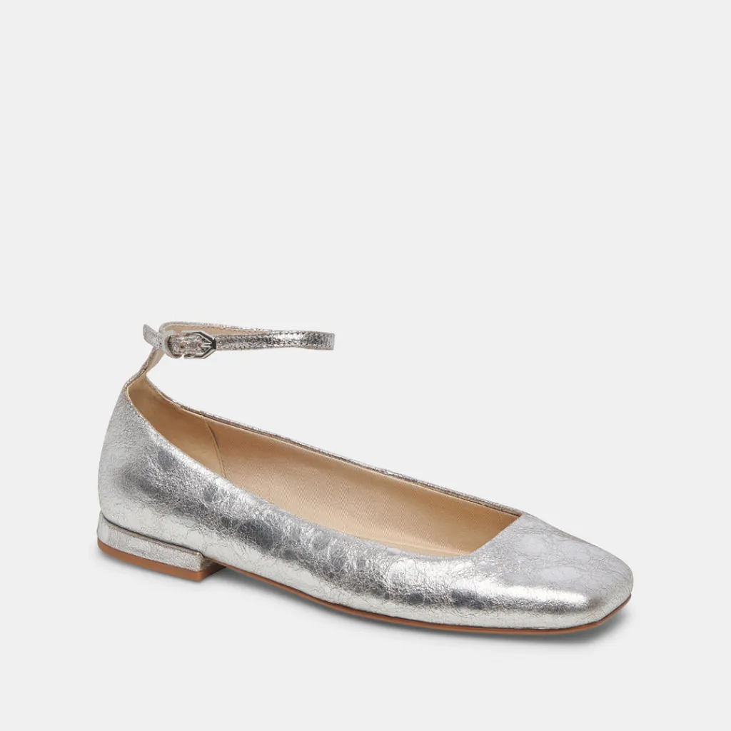 DOLCE VITA Flats & Loafers*Ashya Ballet Flats Silver Distressed Leather