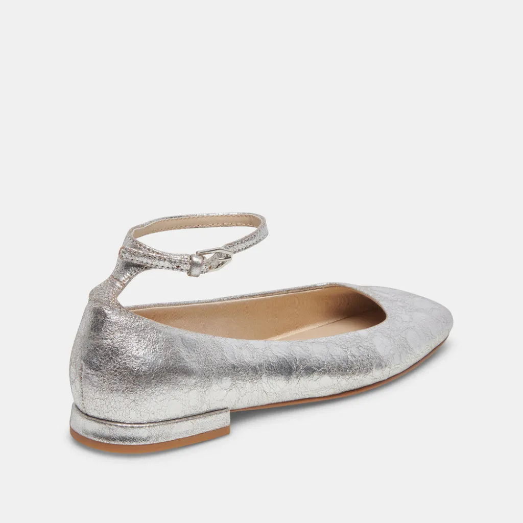 DOLCE VITA Flats & Loafers*Ashya Ballet Flats Silver Distressed Leather