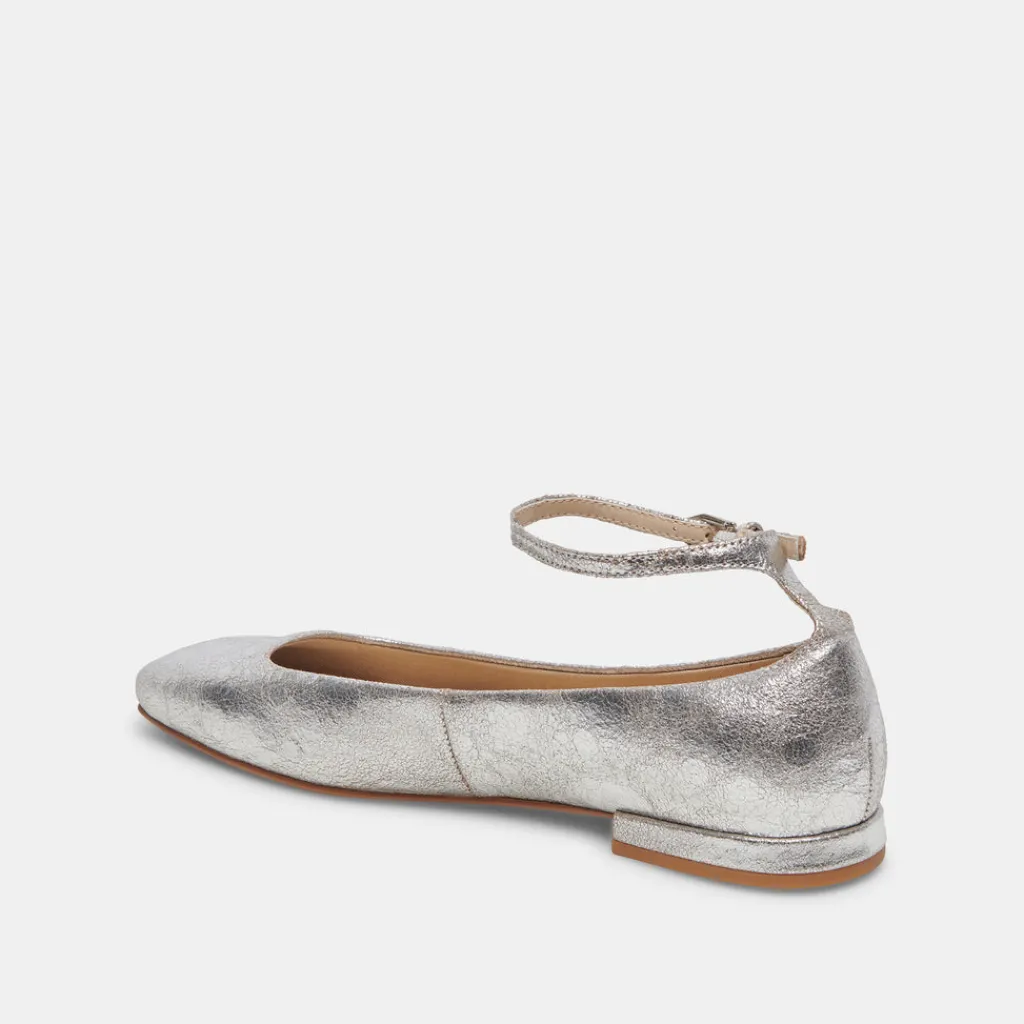 DOLCE VITA Flats & Loafers*Ashya Ballet Flats Silver Distressed Leather