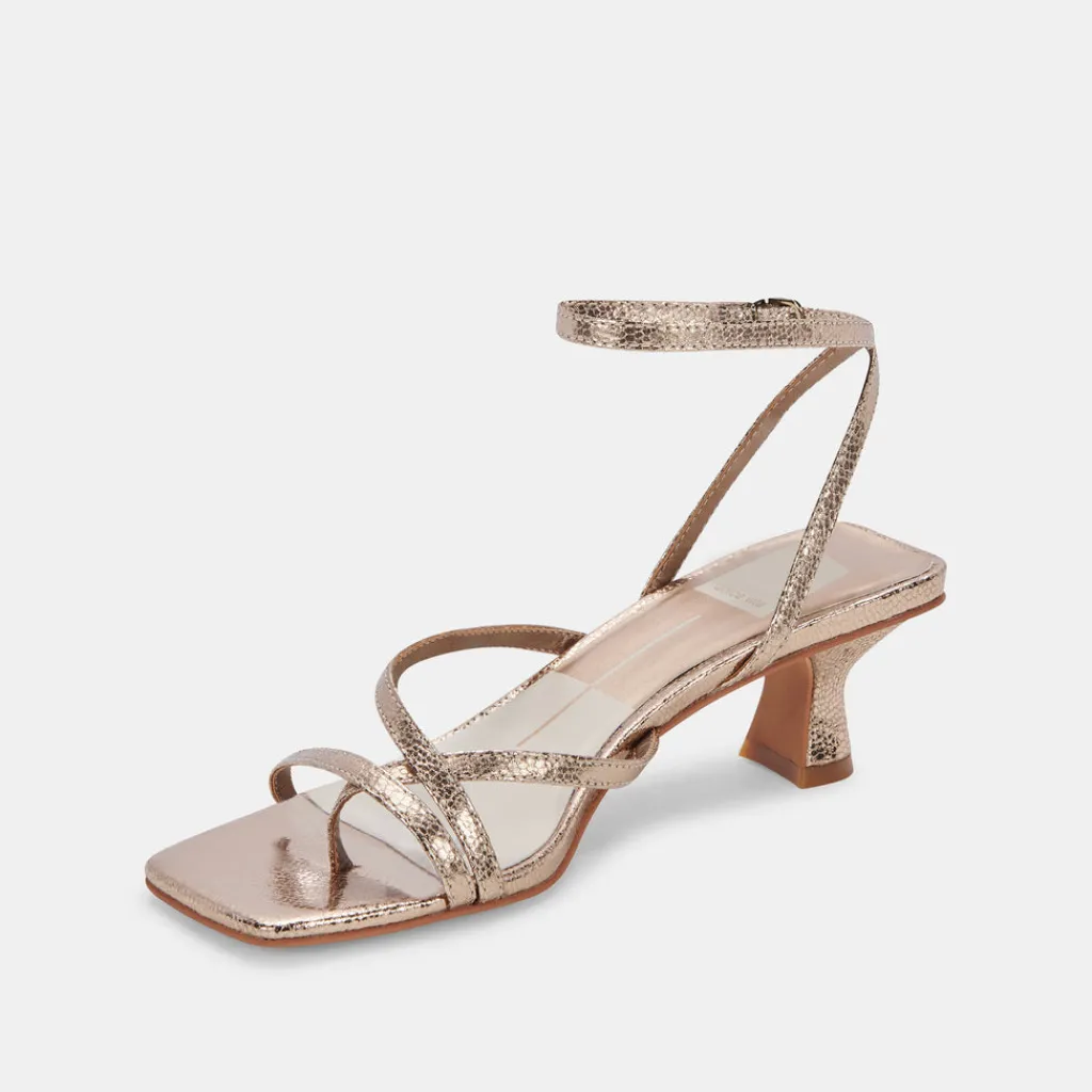 DOLCE VITA Heels*Baylor Heels Dark Gold Crackled Stella
