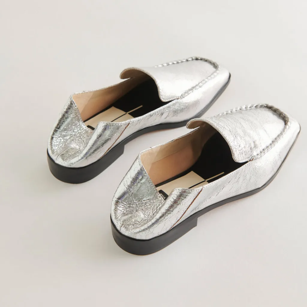 DOLCE VITA Flats & Loafers*Beny Wide Flats Silver Distressed Leather