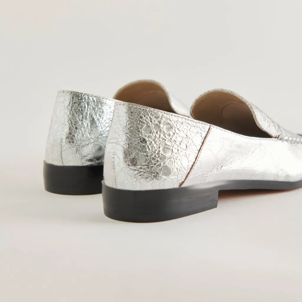 DOLCE VITA Flats & Loafers*Beny Wide Flats Silver Distressed Leather