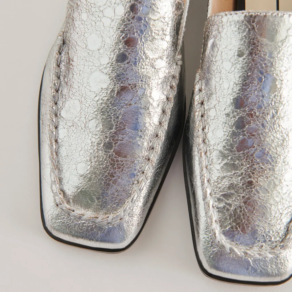 DOLCE VITA Flats & Loafers*Beny Wide Flats Silver Distressed Leather