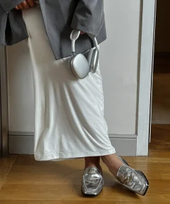 DOLCE VITA Flats & Loafers*Beny Wide Flats Silver Distressed Leather