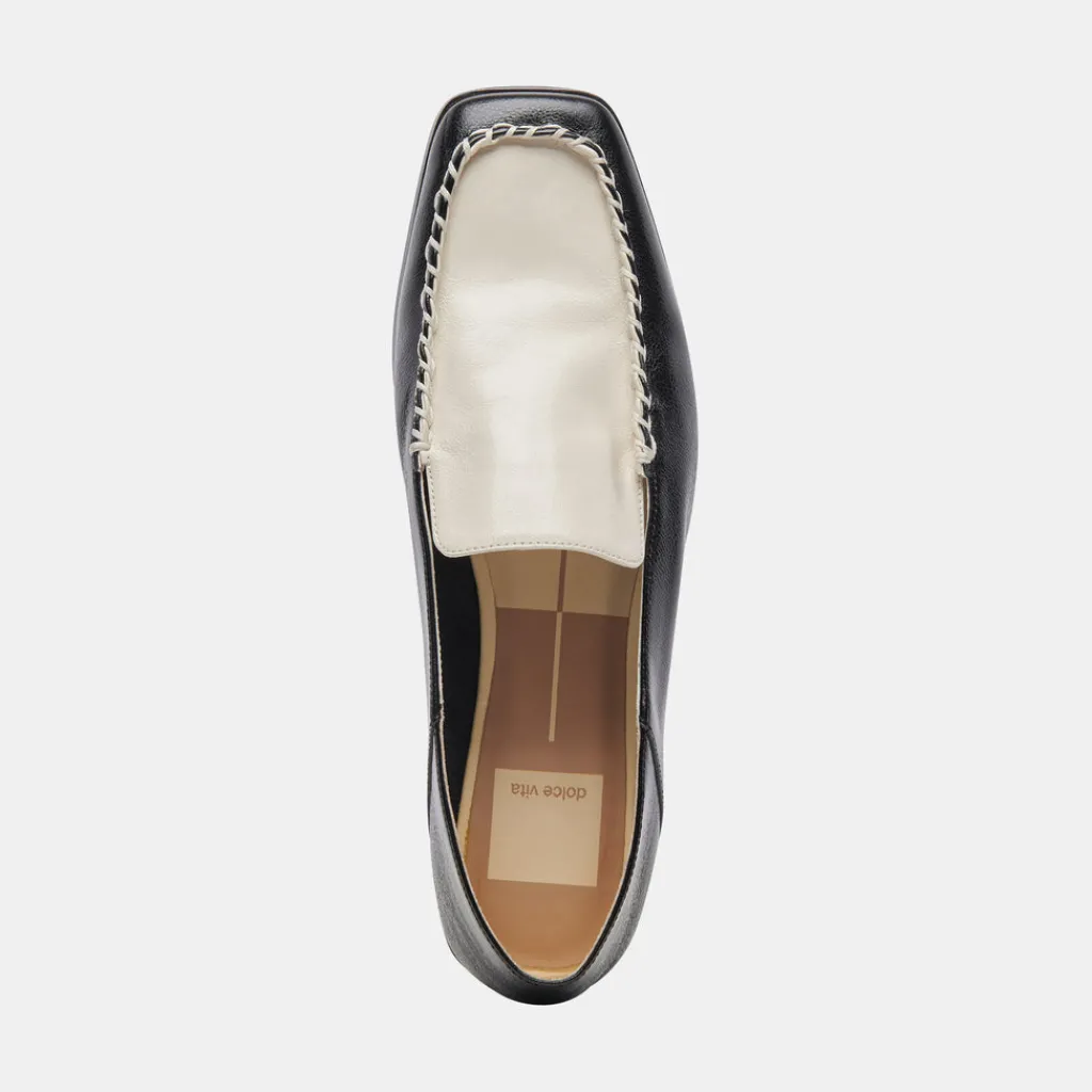 DOLCE VITA Flats & Loafers*Beny Wide Flats White Black Crinkle Patent