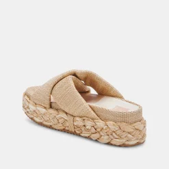 DOLCE VITA Wedges*Blume Sandals Lt Natural Raffia