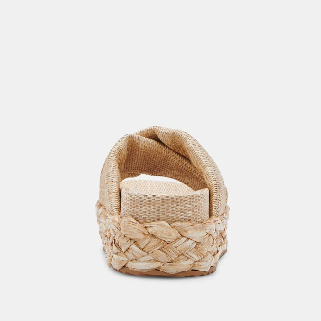 DOLCE VITA Wedges*Blume Sandals Lt Natural Raffia