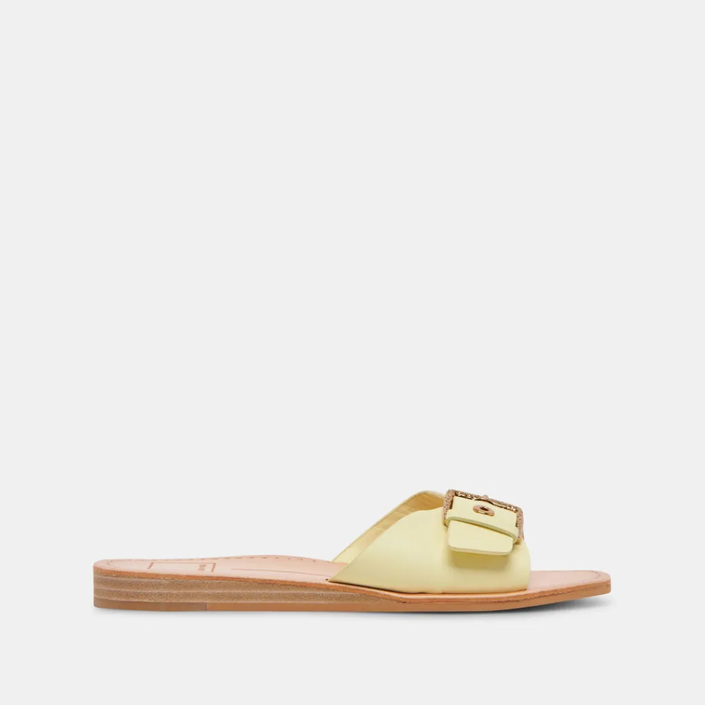 DOLCE VITA Sandals*Cabana Sandals Lemon Cream Leather
