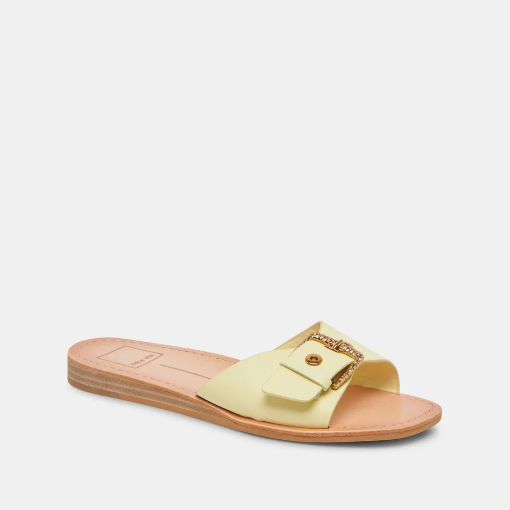 DOLCE VITA Sandals*Cabana Sandals Lemon Cream Leather