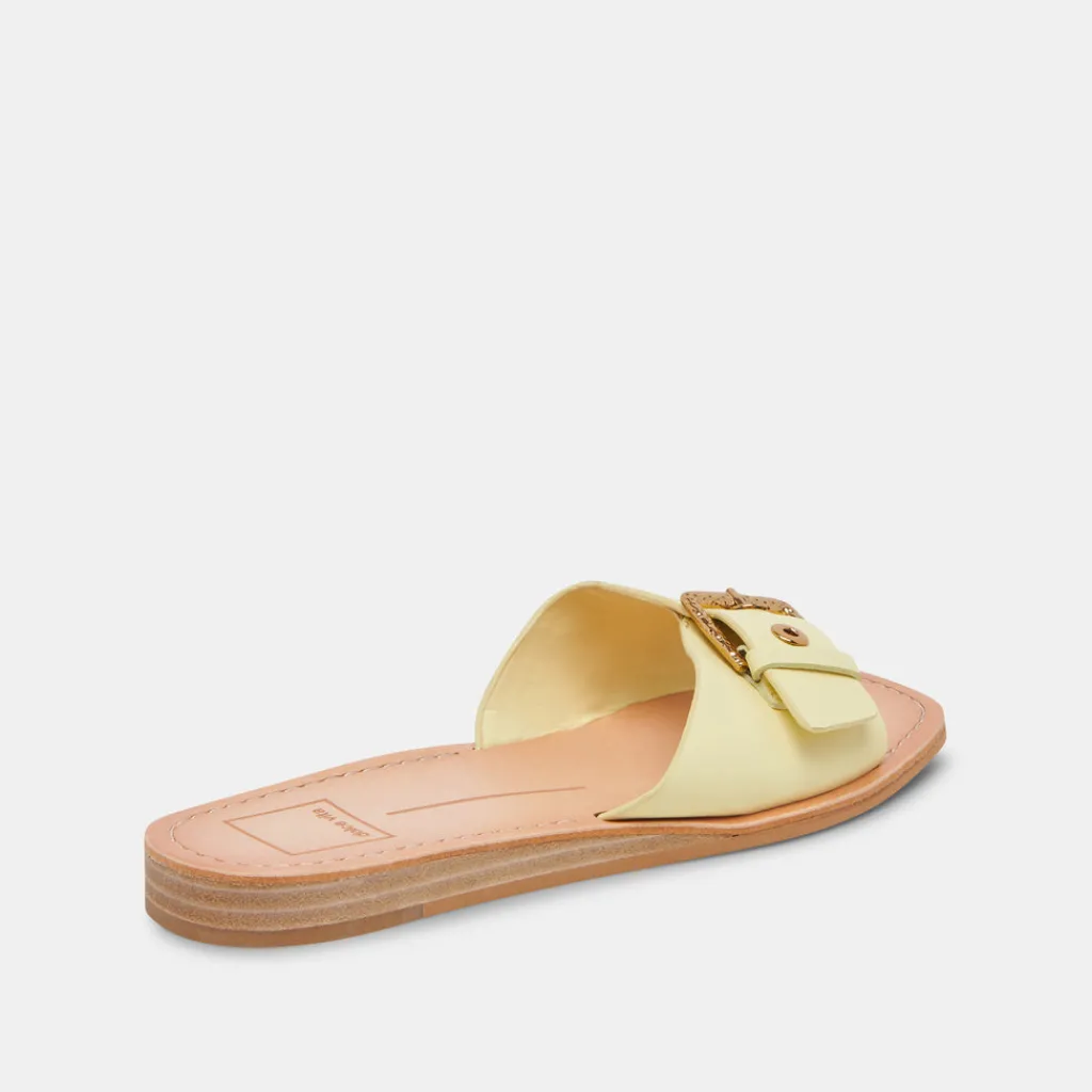 DOLCE VITA Sandals*Cabana Sandals Lemon Cream Leather