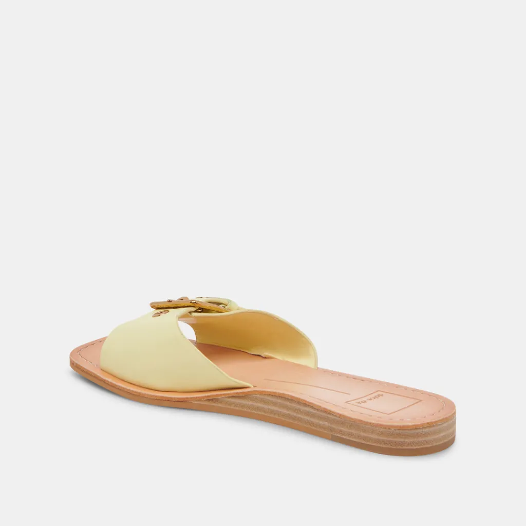 DOLCE VITA Sandals*Cabana Sandals Lemon Cream Leather