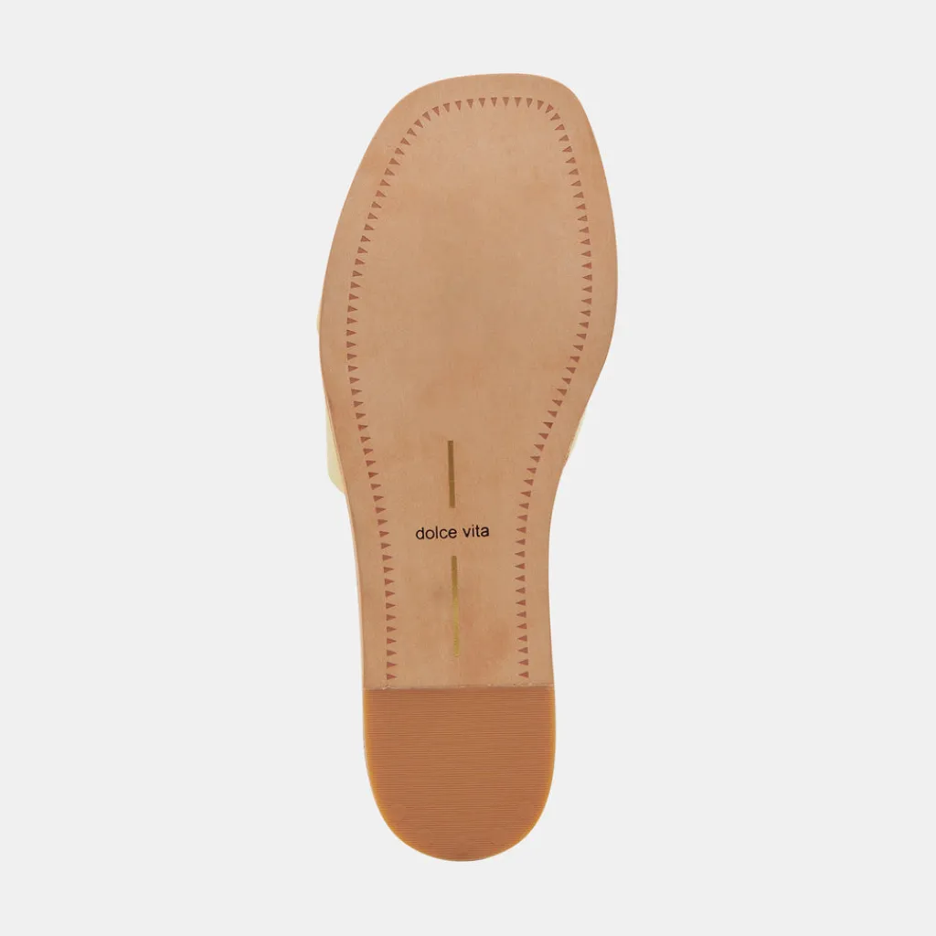 DOLCE VITA Sandals*Cabana Sandals Lemon Cream Leather
