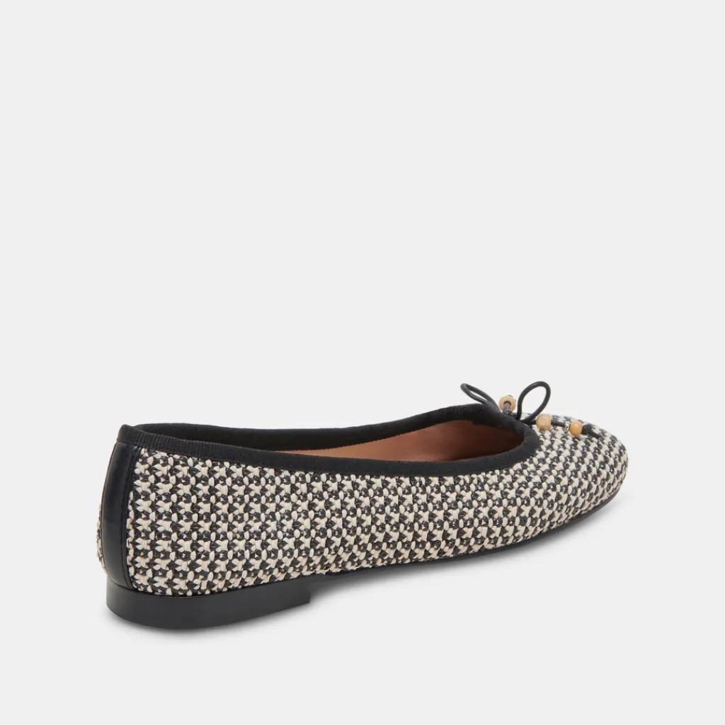 DOLCE VITA Flats & Loafers*Cacy Ballet Flats White Black Raffia