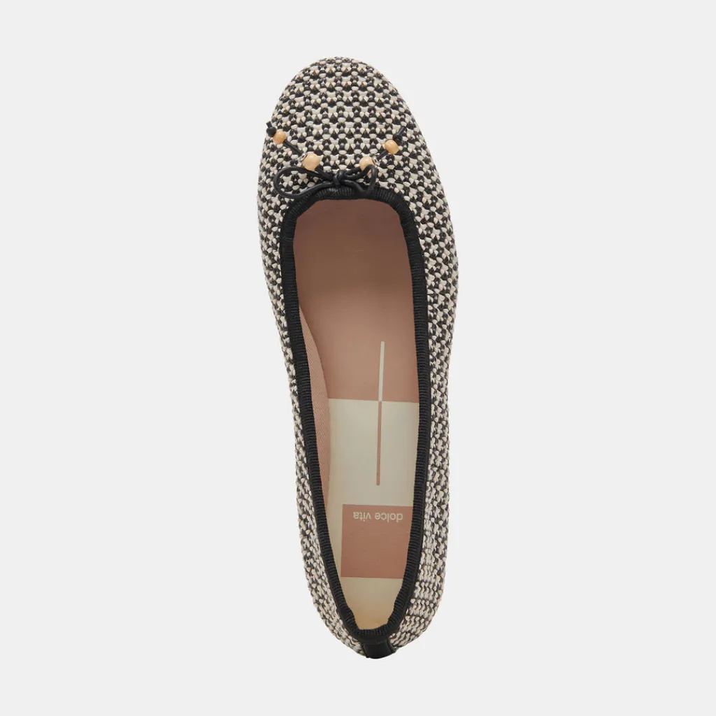 DOLCE VITA Flats & Loafers*Cacy Ballet Flats White Black Raffia