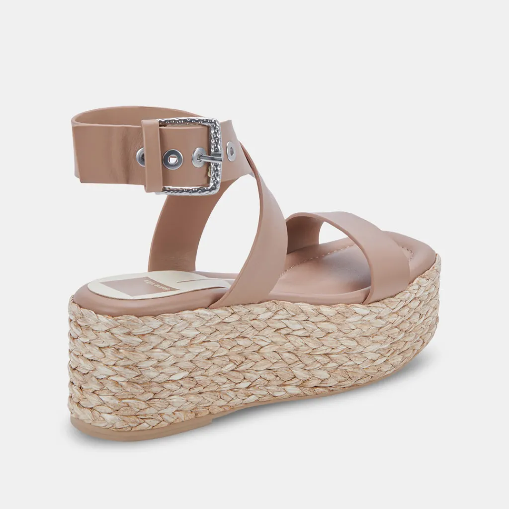 DOLCE VITA Wedges*Cannes Sandals Cafe Leather
