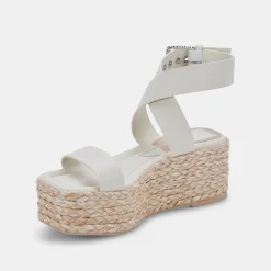 DOLCE VITA Wedges*Cannes Sandals Ivory Leather