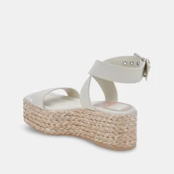 DOLCE VITA Wedges*Cannes Sandals Ivory Leather
