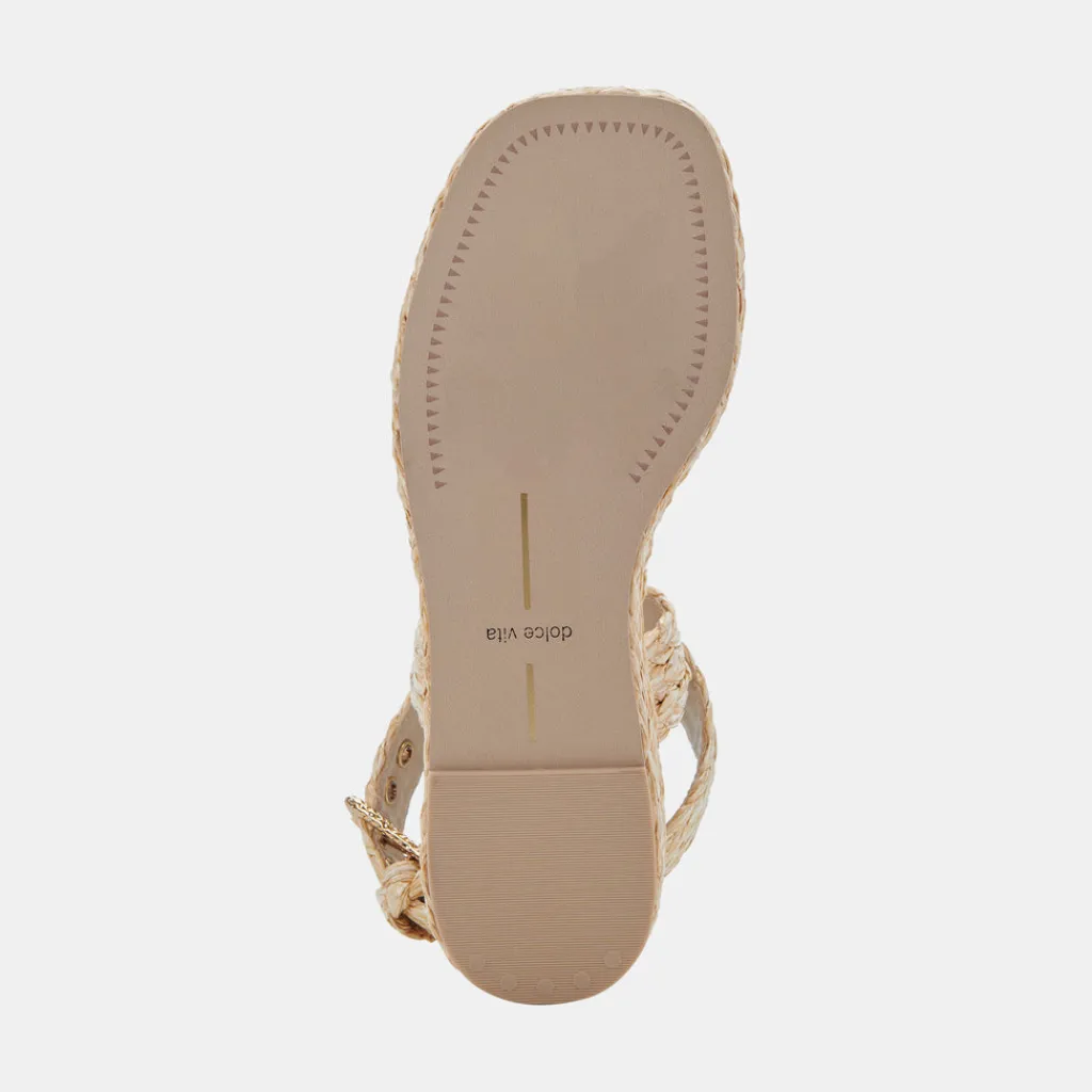 DOLCE VITA Wedges*Cannes Sandals Lt Natural Raffia
