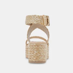 DOLCE VITA Wedges*Cannes Sandals Lt Natural Raffia