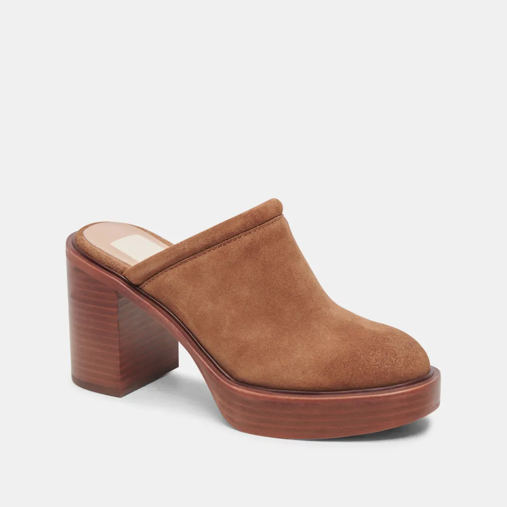 DOLCE VITA Mules & Clogs*Castel Heels Chestnut Suede