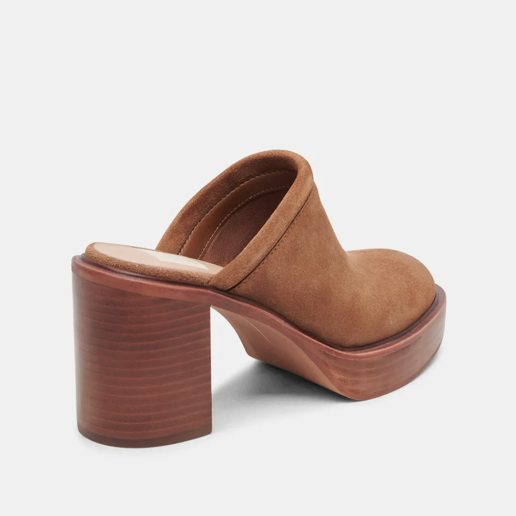DOLCE VITA Mules & Clogs*Castel Heels Chestnut Suede
