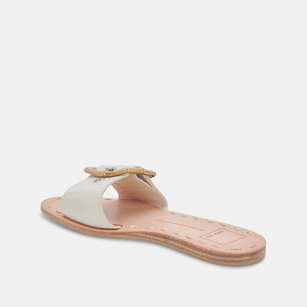 DOLCE VITA Sandals*Dasa Sandals Eggshell Embossed Leather
